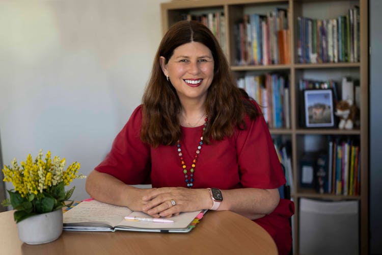 Principal Belinda Reedman sitting in her office